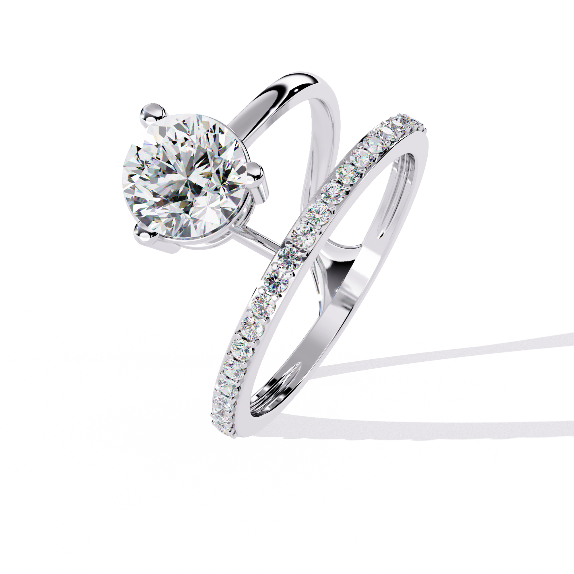 Solitairekart – 1.51ct Lab Grown Diamond Solitaire Bypass Ring in 14K Yellow Gold